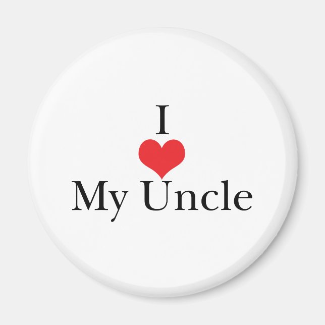 I Love (Heart) My Uncle Magnet (Front)