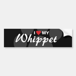 I Love (Heart) My Whippet Bumper Sticker