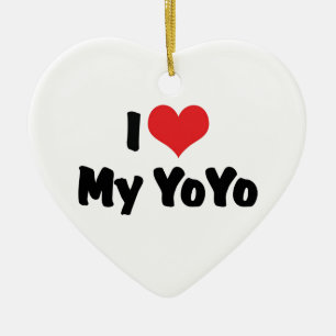 I Love Heart My YoYo Ceramic Tree Decoration
