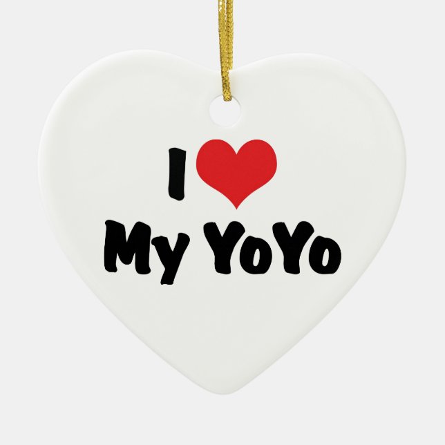I Love Heart My YoYo Ceramic Tree Decoration (Front)