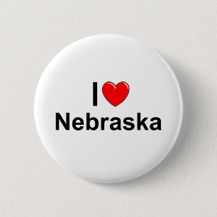 I Love (Heart) Nebraska 6 Cm Round Badge