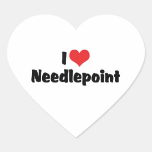 I Love Heart Needlepoint Sticker