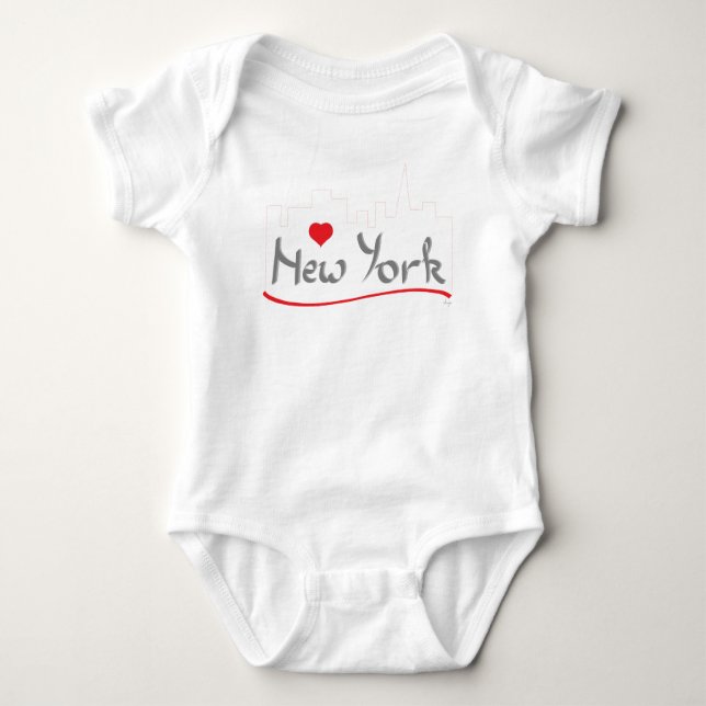 I love (heart) New York, New York Baby Bodysuit (Front)