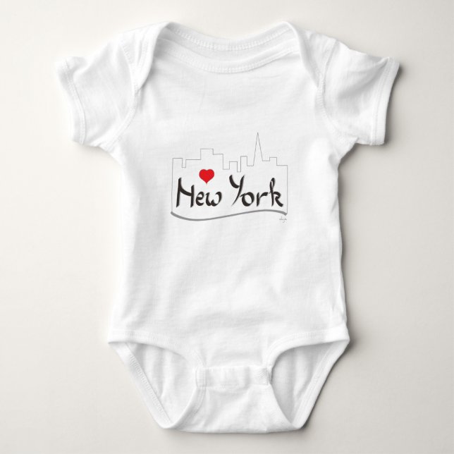I love (heart) New York, New York Baby Bodysuit (Front)