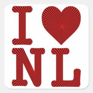 I LOVE HEART NL NEWFOUNDLAND AND LABRADOR SQUARE STICKER