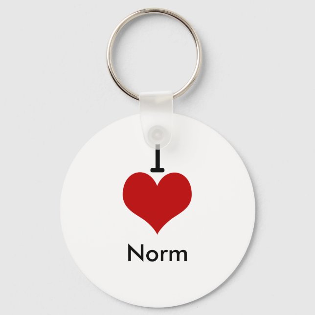 I Love (heart) Norm Key Ring (Front)