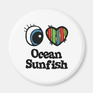 I Love (Heart) Ocean Sunfish Magnet