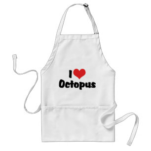 I Love Heart Octopus Standard Apron