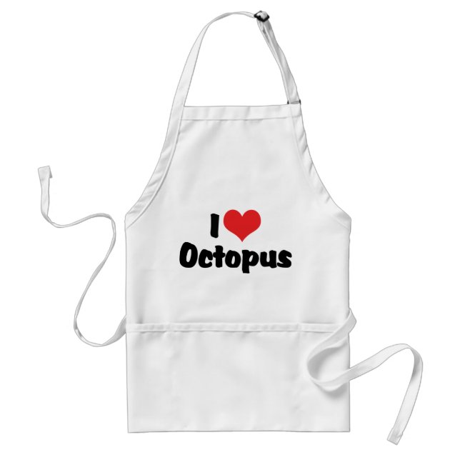 I Love Heart Octopus Standard Apron (Front)