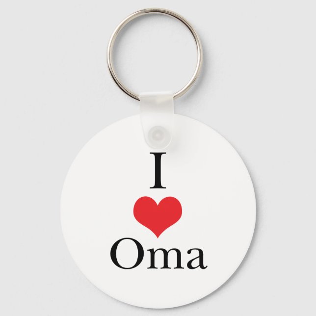 I Love (Heart) Oma Key Ring (Front)