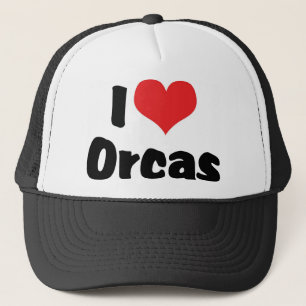 I Love Heart Orcas - Killer Whale Lover Trucker Hat