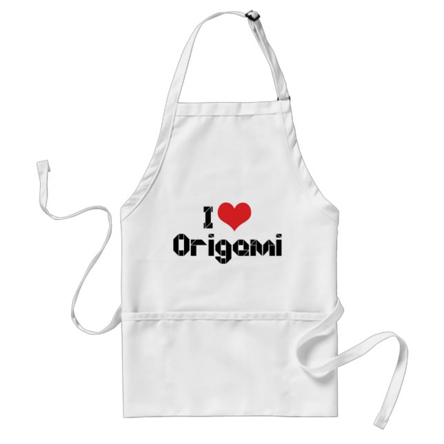 I Love Heart Origami Standard Apron (Front)