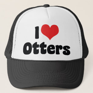 I Love Heart Otters Trucker Hat