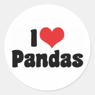 I Love Heart Pandas - Panda Lover Classic Round Sticker