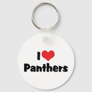 I Love Heart Panthers Key Ring