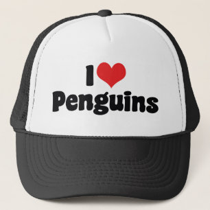 I Love Heart Penguins - Penguin Lover Trucker Hat