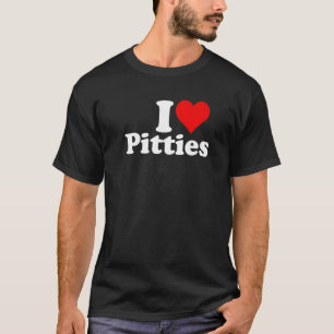 I LOVE HEART PITTIES PITBULLS DOG TEE Premium