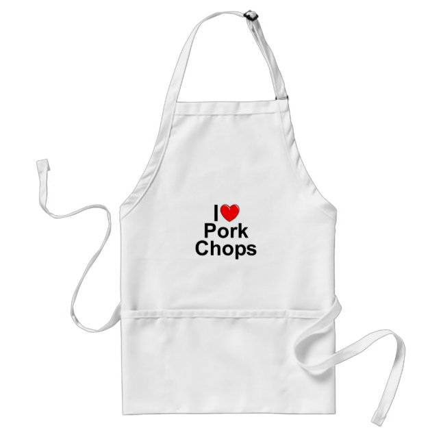 I Love (Heart) Pork Chops Standard Apron (Front)
