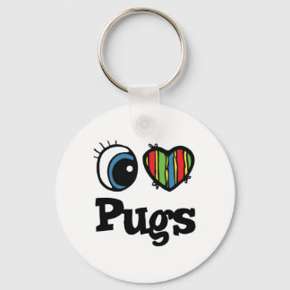 I Love (Heart) Pugs Key Ring