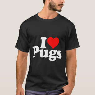 I Love Heart Pugs Pug Dog Canine  T-Shirt