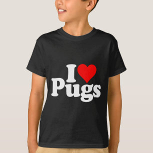 I Love Heart Pugs Pug Dog Canine  T-Shirt