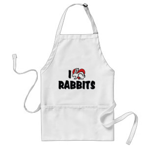 I Love Heart Rabbits Standard Apron
