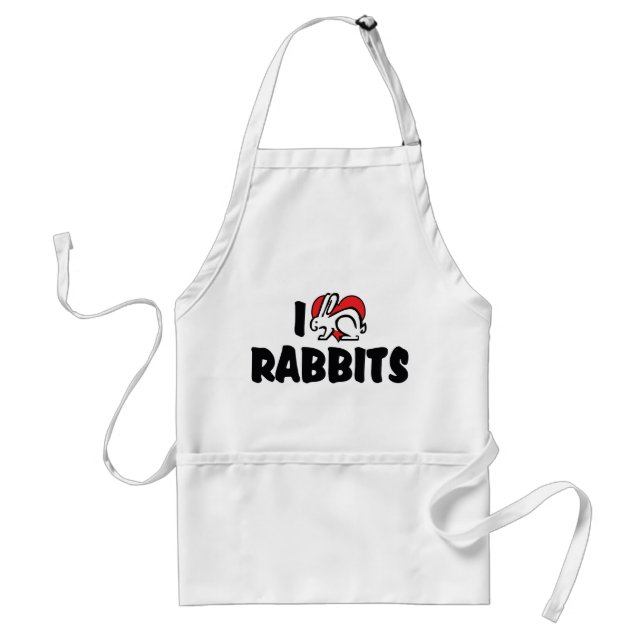 I Love Heart Rabbits Standard Apron (Front)