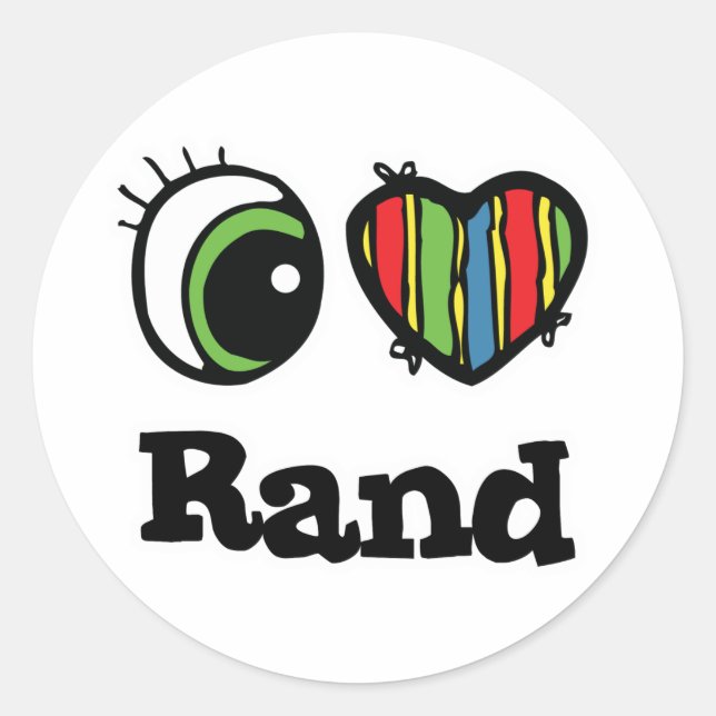I Love (Heart) Rand Classic Round Sticker (Front)