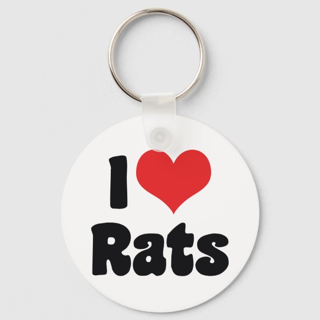 I Love Heart Rats Key Ring (Front)