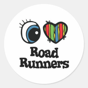 I Love (Heart) Roadrunners Classic Round Sticker