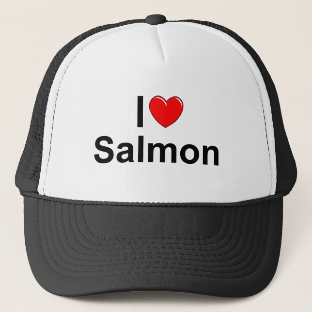 I Love (Heart) Salmon Trucker Hat (Front)
