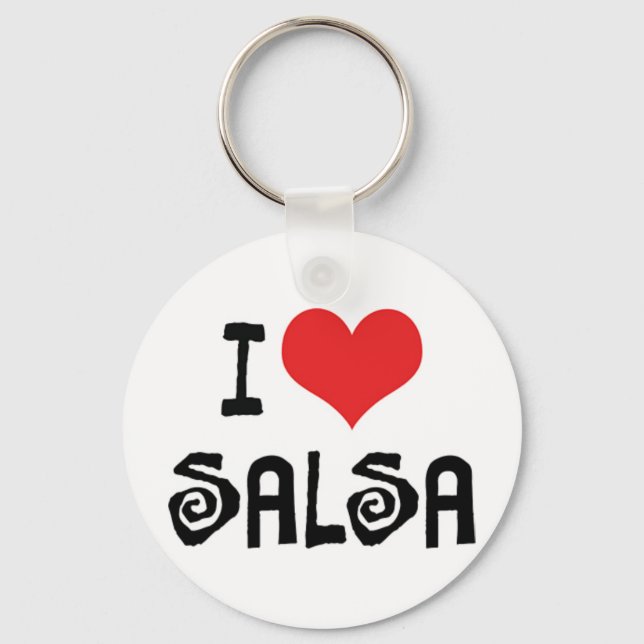 I Love Heart Salsa Key Ring (Front)