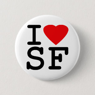 I Love Heart San Francisco 6 Cm Round Badge
