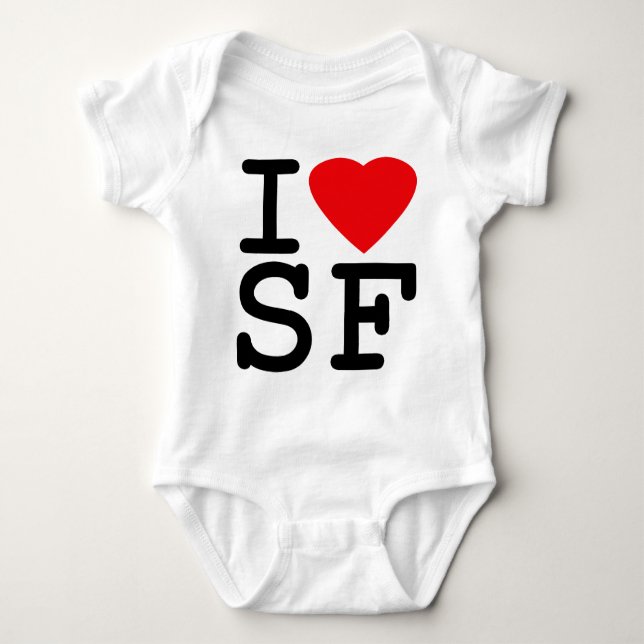 I Love Heart San Francisco Baby Bodysuit (Front)
