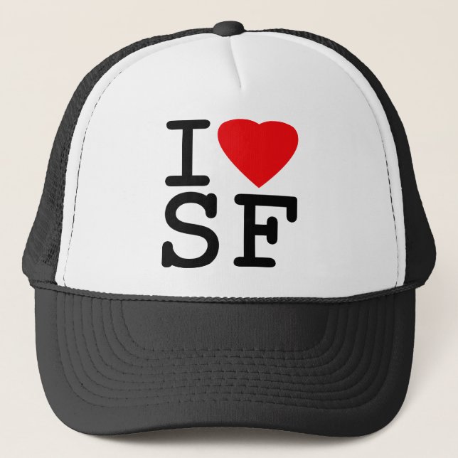 I Love Heart San Francisco Trucker Hat (Front)