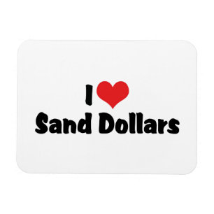 I Love Heart Sand Dollars Magnet