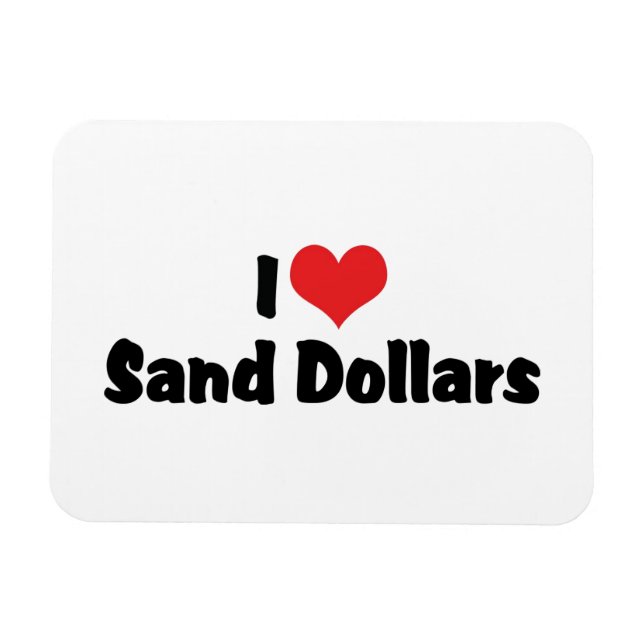 I Love Heart Sand Dollars Magnet (Horizontal)