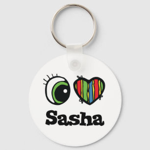 I Love (Heart) Sasha Key Ring
