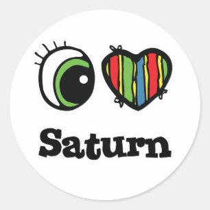 I Love (Heart) Saturn Classic Round Sticker