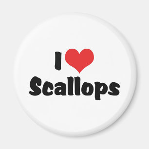 I Love Heart Scallops Magnet