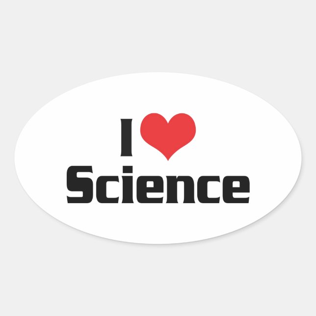 I Love Heart Science Oval Sticker (Front)