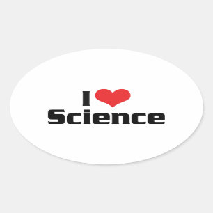 I Love Heart Science Oval Sticker