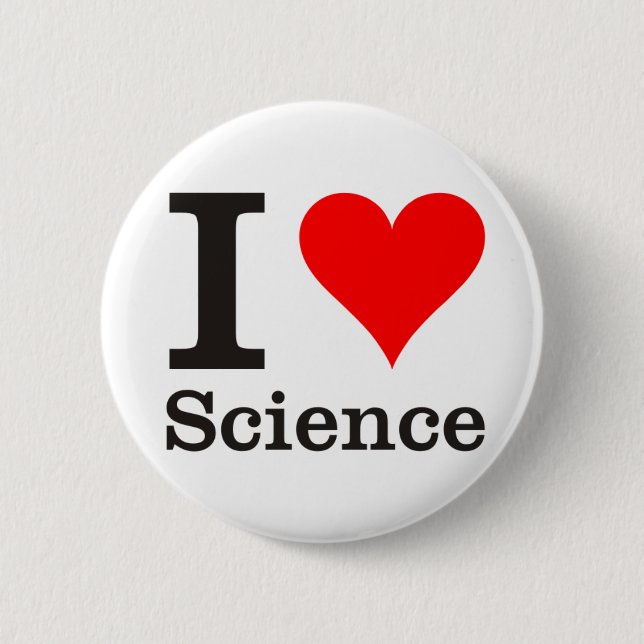 I Love (Heart) Science Slogan Pin Button Badge (Front)