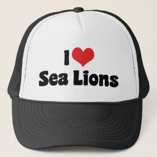 I Love Heart Sea Lions Trucker Hat
