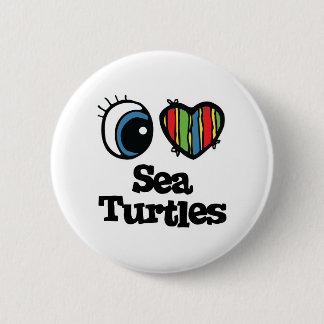 I Love (Heart) Sea Turtles 6 Cm Round Badge