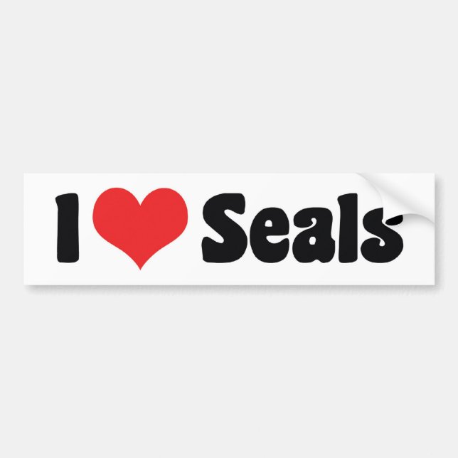 I Love Heart Seals Bumper Sticker (Front)