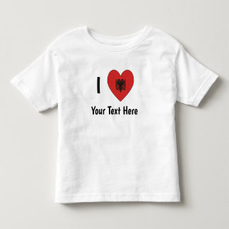 I LOVE (Heart Shaped Albanian Flag) Personalised  Toddler T-Shirt