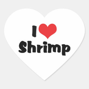 I Love Heart Shrimp - Sea Food Lover Sticker