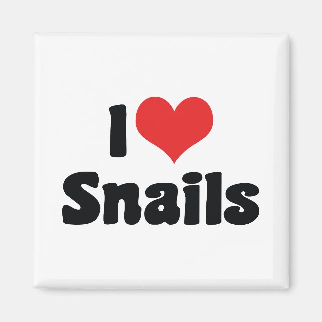I Love Heart Snails Magnet (Front)
