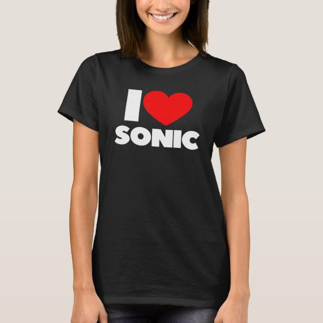 I Love Heart Sonic T-Shirt (Front)